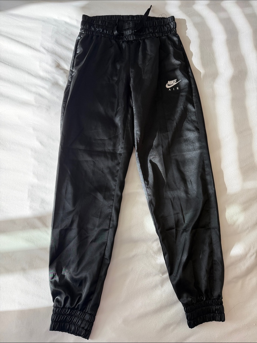 Nike Black Air Track Joggers with Elastic Cuffs